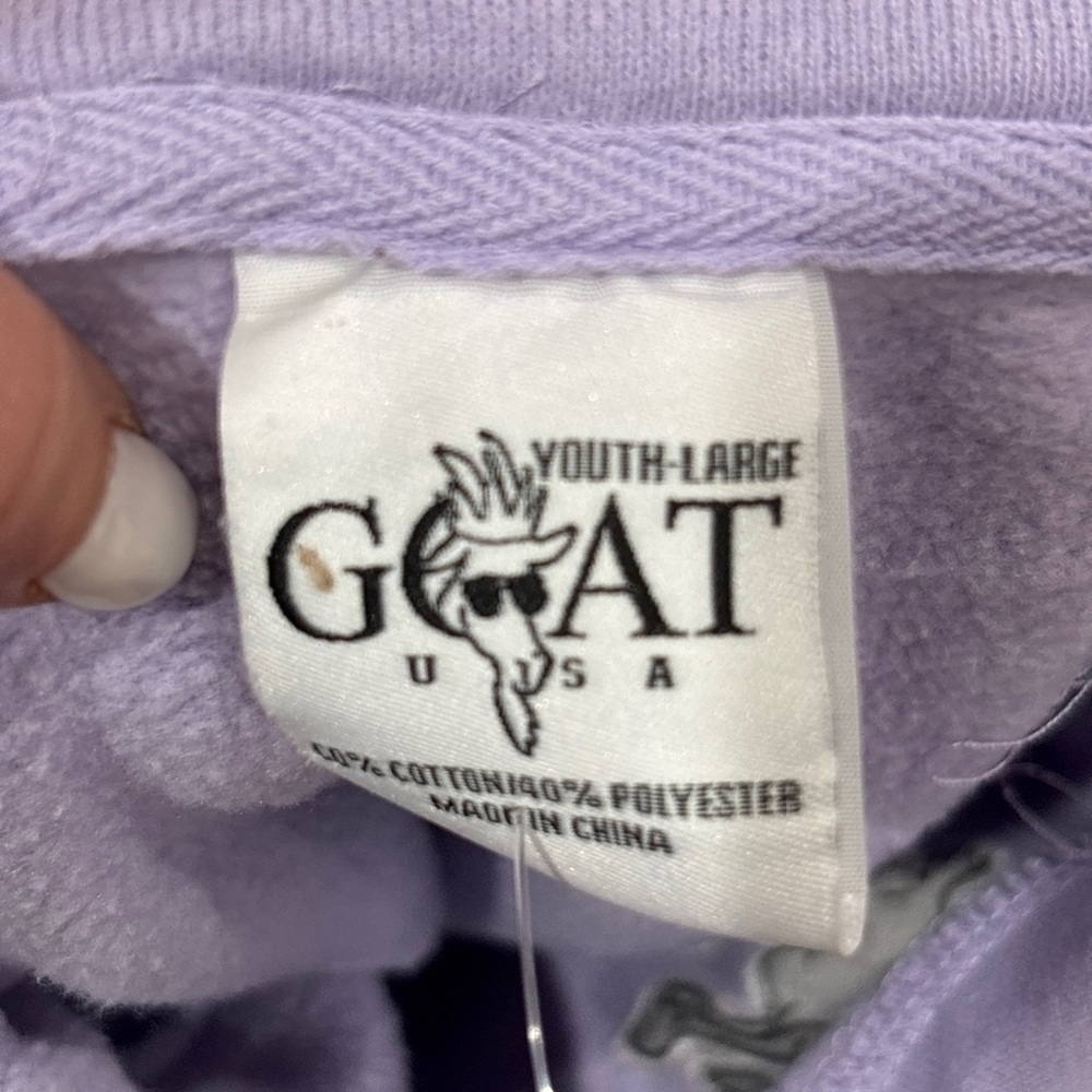 Kids Lavender Hoodie with Crowned Goat Design - Picture 3 of 3